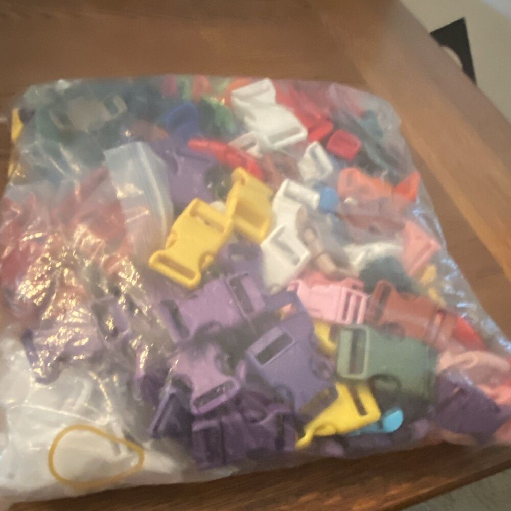 Plastic Quick Release Buckles, Assorted Sizes & Mixed Colors, Square/Rectangle